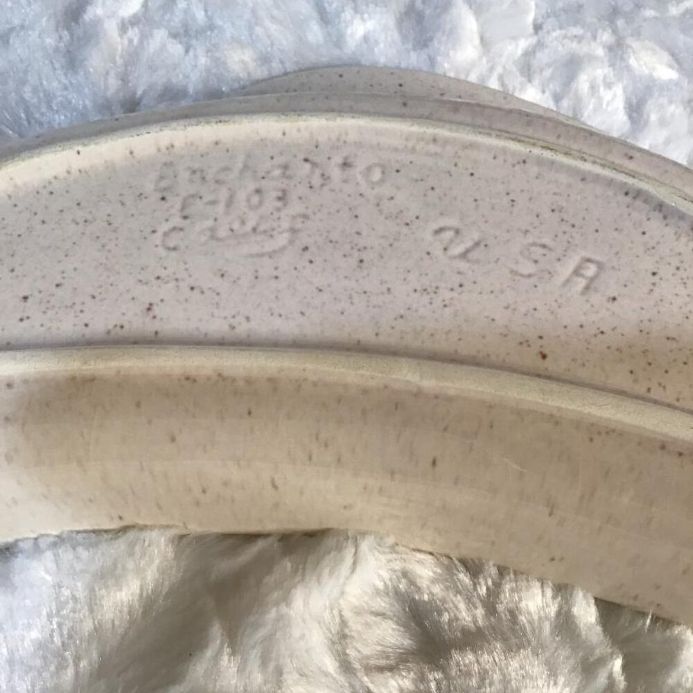 VTG Speckled Pottery Leaf Shaped Divided Charcuterie Serving Dish - 11" x 7" USA - Picture 9 of 12